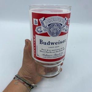 Vintage Budweiser Beer pedestal beer glass by Anheuser -Busch, St. Louis, MO.